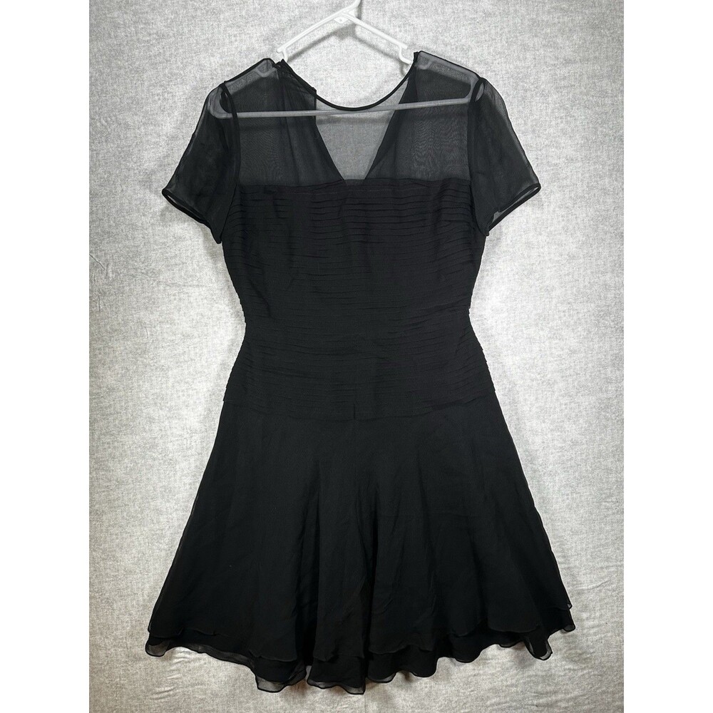 Unbranded Womens Dress Size S/M Black Mesh Sheer  Overlay Fit and Flare